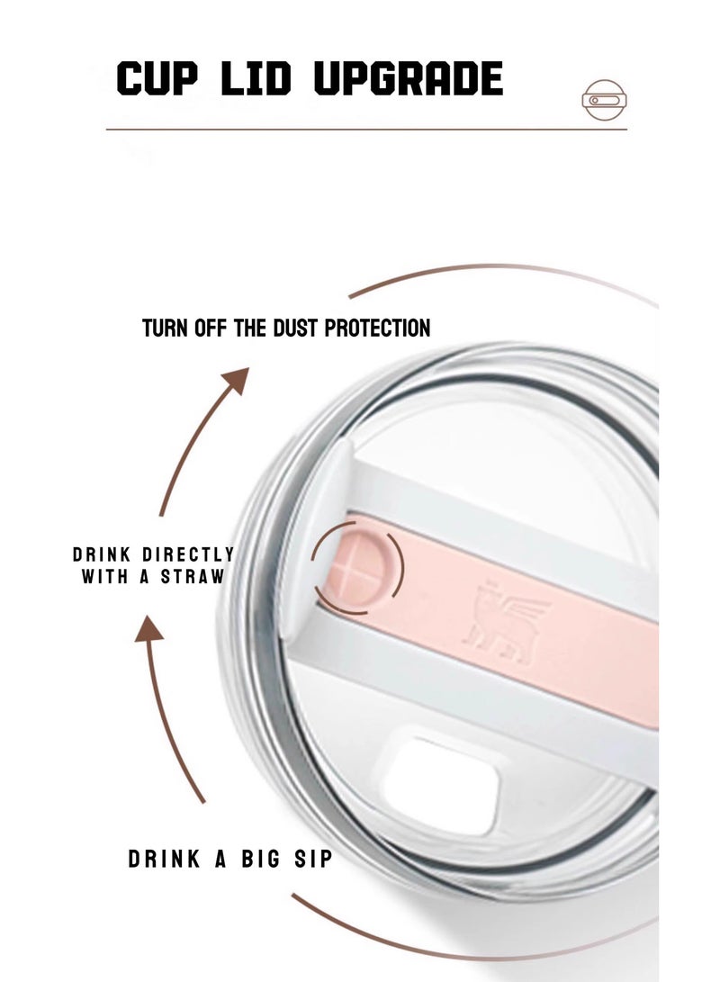 Stanley 40oz Double - walled Vacuum Insulated Tumbler | Three - level Leak - proof Screw Cap + Detachable Straw | 18/8 Recyclable Stainless Steel | Compatible with Car Cup Holders | KT Sakura Pink - Image 2