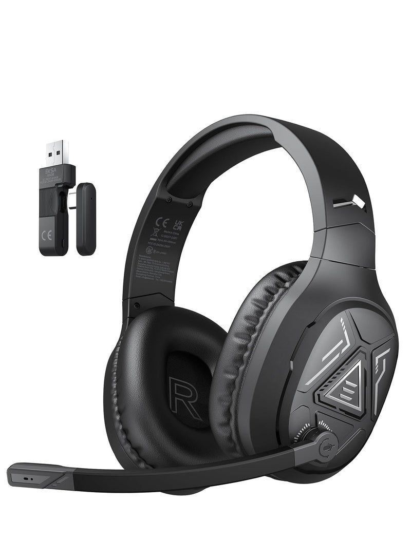 EKSA EKSA 2.4GHz Wireless Gaming Headset with Noise Canceling Microphone for PS5, PC, PS4 Bluetooth Gaming Headphones with USB & Type-C Connector, 52Hrs Battery PC Headset for Switch, Laptop, Mobile, Mac - Image 1