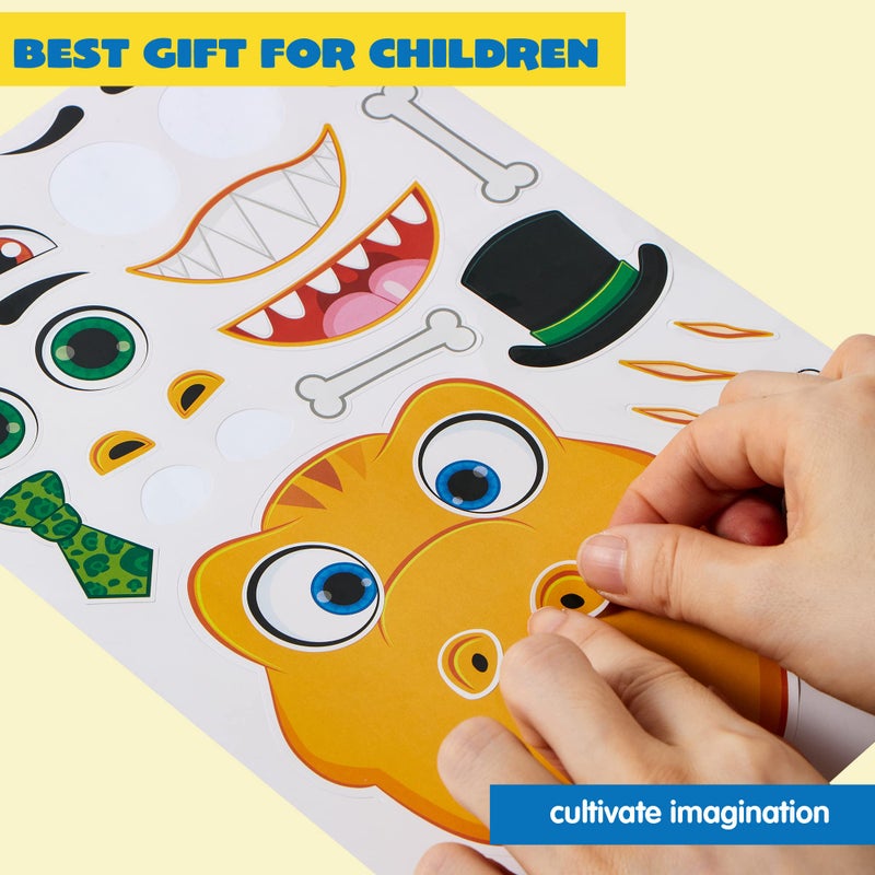 JOYIN 90 PCS 9.8â€x6.7 Make-a-face Sticker Sheets Make Your Own Animal Mix and Match Sticker Sheets with Safaris, Sea and Fantasy Animals Kids Party Favor Supplies Craft - Image 4