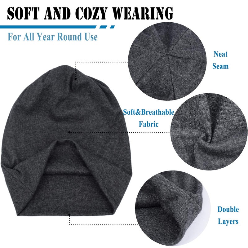 ELLEWIN Slouchy Beanie Hip-Hop Hats Cap for Men Women Soft Lightweight Running Adult Beanie Hats - Image 3