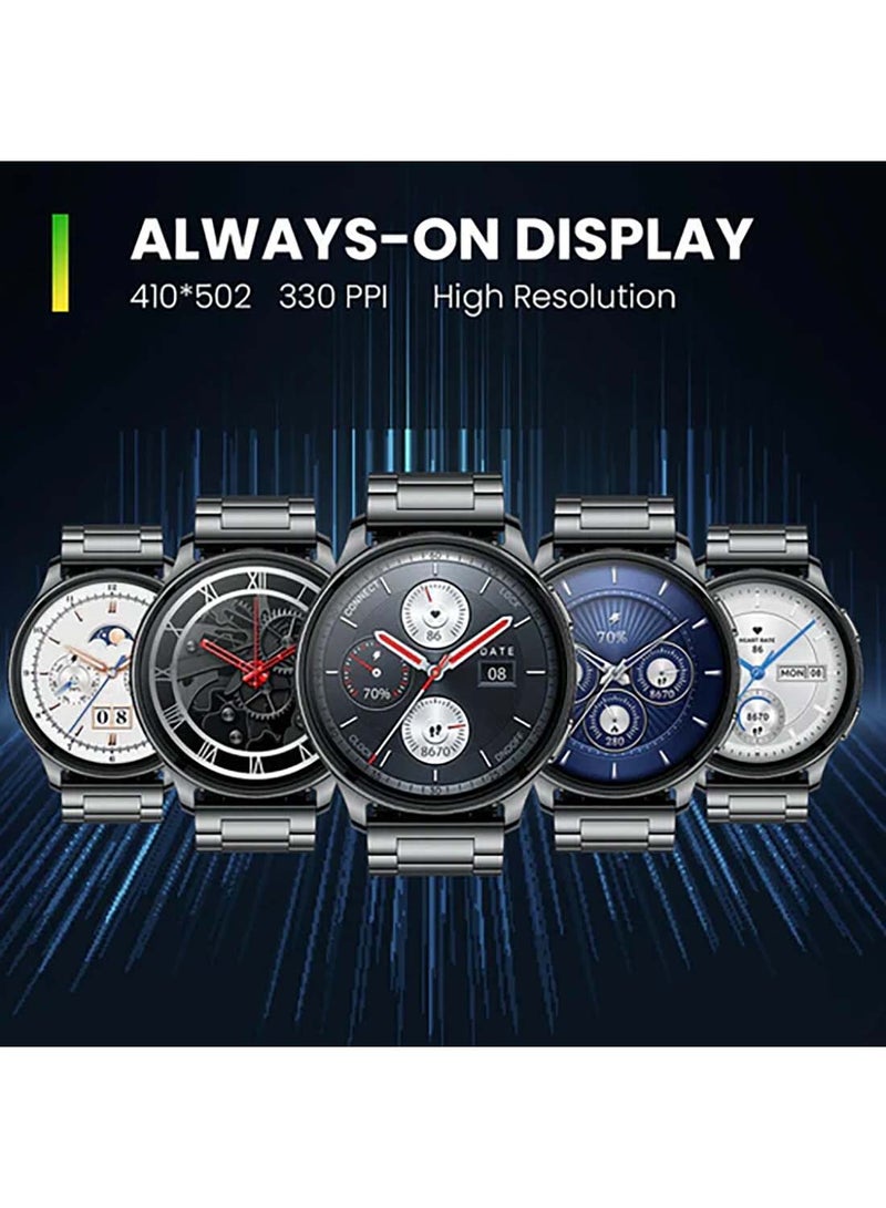 أمازفيت ساعة Pop 3R الذكية بشاشة AMOLED مقاس 1.43 بوصة (3.6 سم) ومكالمات BT ومساعدة صوتية بتقنية الذكاء الاصطناعي أسود - Image 2