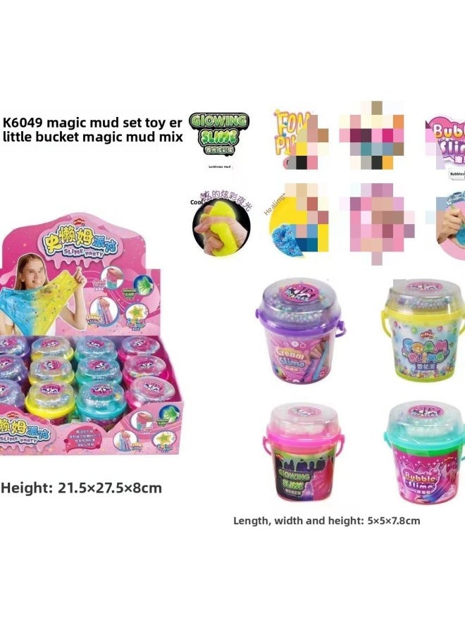 null - 24 Gaojia Duo Foaming Sticky Slime Children's Non-Toxic Decompression Sweet Crystal Mud Color Clay Toys Fun-Specifications:One Bucket Of Each Color - Image 1