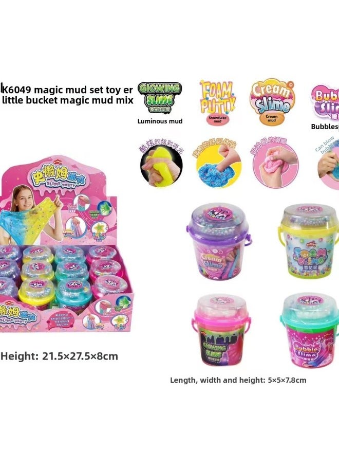 null - 24 Gaojia Duo Foaming Sticky Slime Children's Non-Toxic Decompression Sweet Crystal Mud Color Clay Toys Fun-Specifications:One Bucket Of Each Color - Image 1