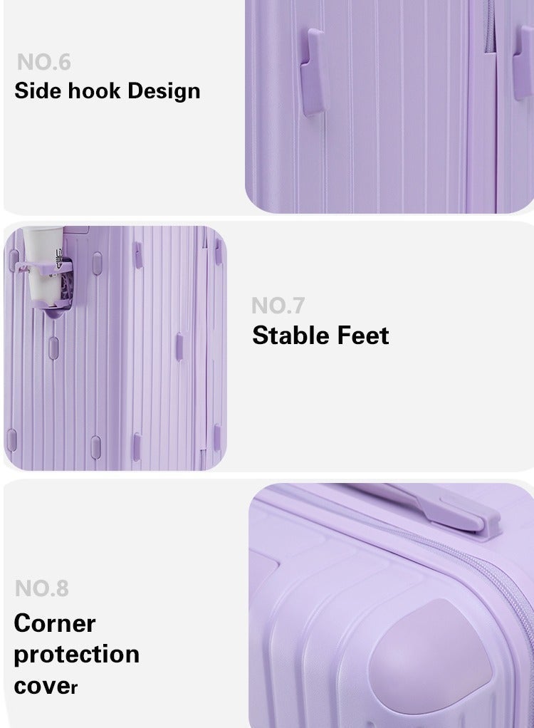 LIGHTGO 7610 22“+29” 2pcs set luggage ，purple color suitcase ，PC Suitcase， Trunk Style case， check in luggage with TSA travel case - Image 5