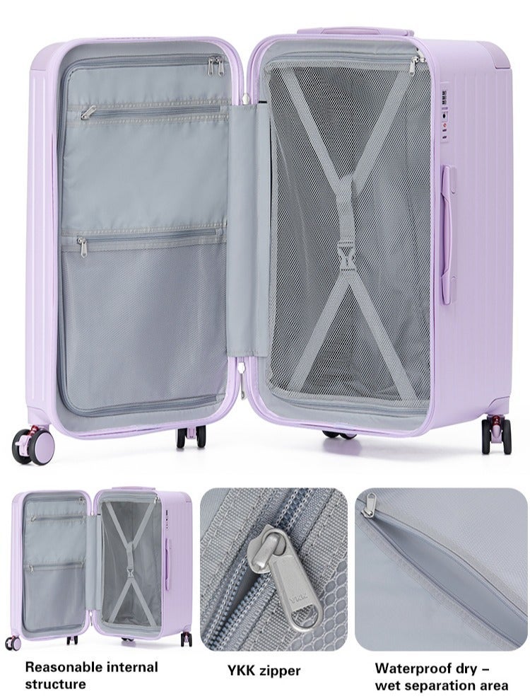 LIGHTGO 7610 22“+29” 2pcs set luggage ，purple color suitcase ，PC Suitcase， Trunk Style case， check in luggage with TSA travel case - Image 4