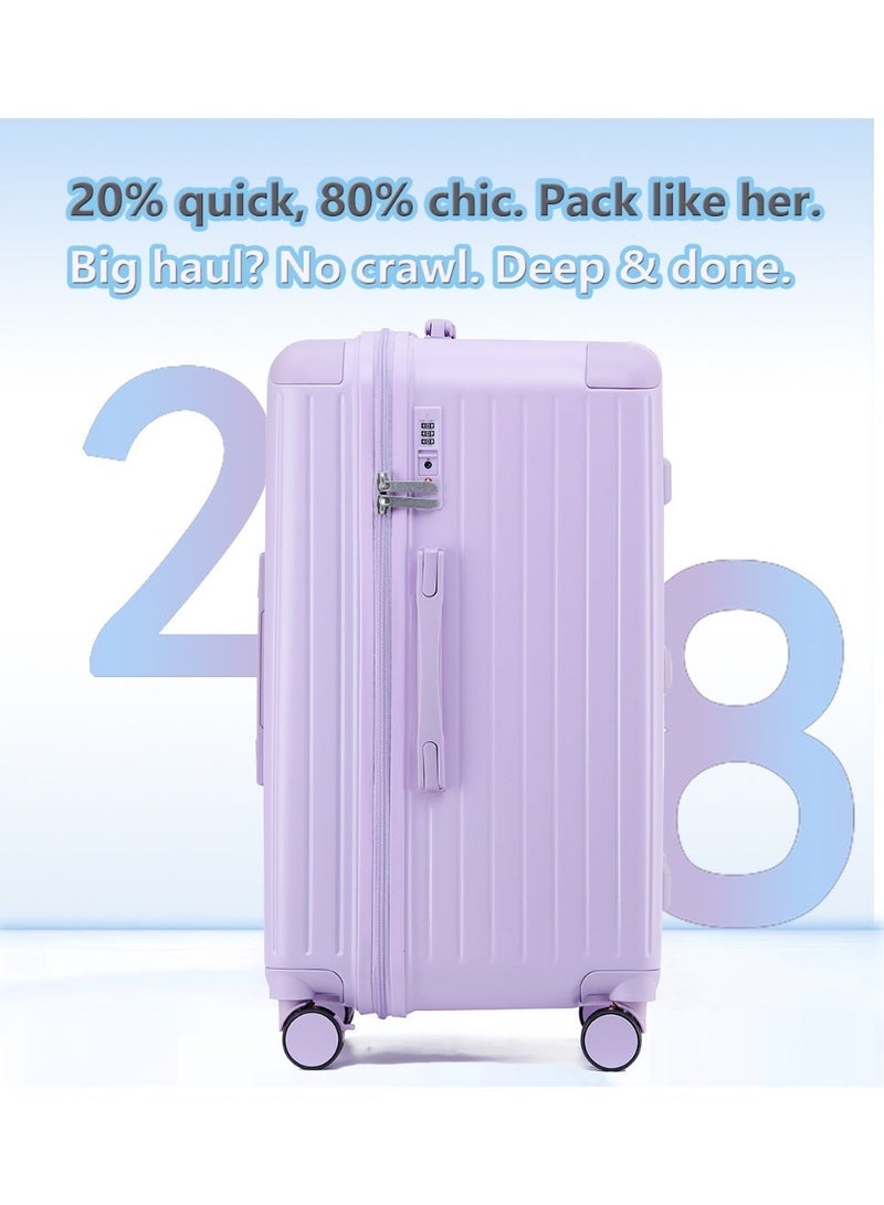 LIGHTGO 7610 22“+29” 2pcs set luggage ，purple color suitcase ，PC Suitcase， Trunk Style case， check in luggage with TSA travel case - Image 2