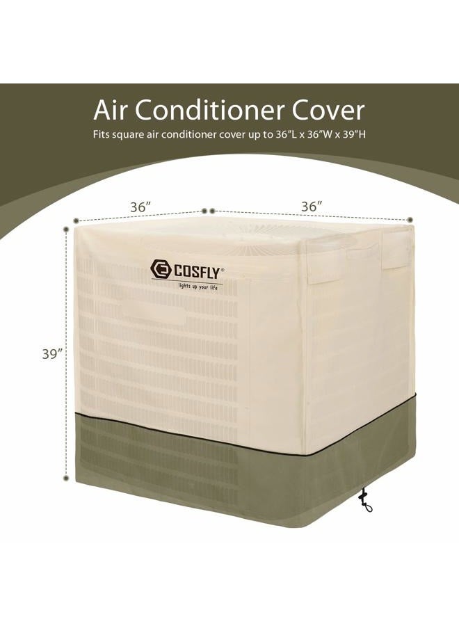 COSFLY Air Conditioner Cover for Outside Units-Durable AC Cover Water Resistant Fabric Windproof Design -Square Fits up to 36 x 36 x 39 inches - Image 2