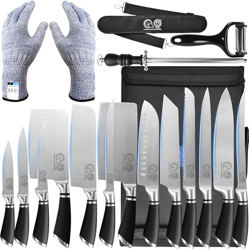 XYJ Knives Authentic Since 1986,Chef Knife Professional Set with Bag,Cleaver Butcher Knife for Meat Cutting Bag - Image 1