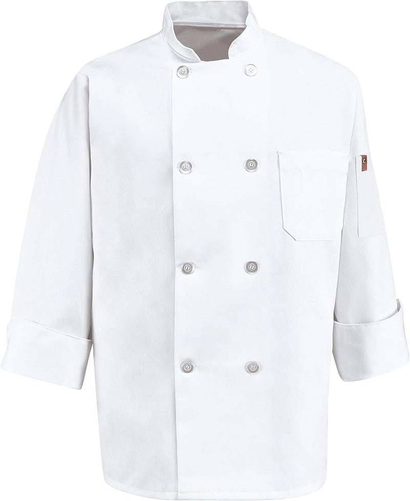 Chef Designs معطف شيف للرجال مزود بثماني أزرار لؤلؤية - Image 2