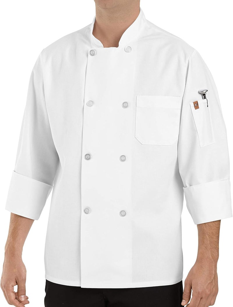 Chef Designs معطف شيف للرجال مزود بثماني أزرار لؤلؤية - Image 1