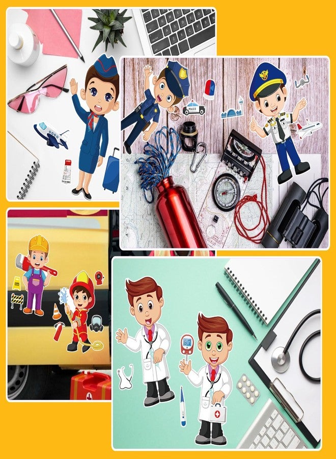 DUJAA 24 Sheets Make a Face Stickers, Educational Stickers for Kids, Make Your Own Occupation Post Stickers with Firefighter Doctor Policeman Chef Teacher Reward Stickers, Birthday Gift Craft Party Favor - Image 5