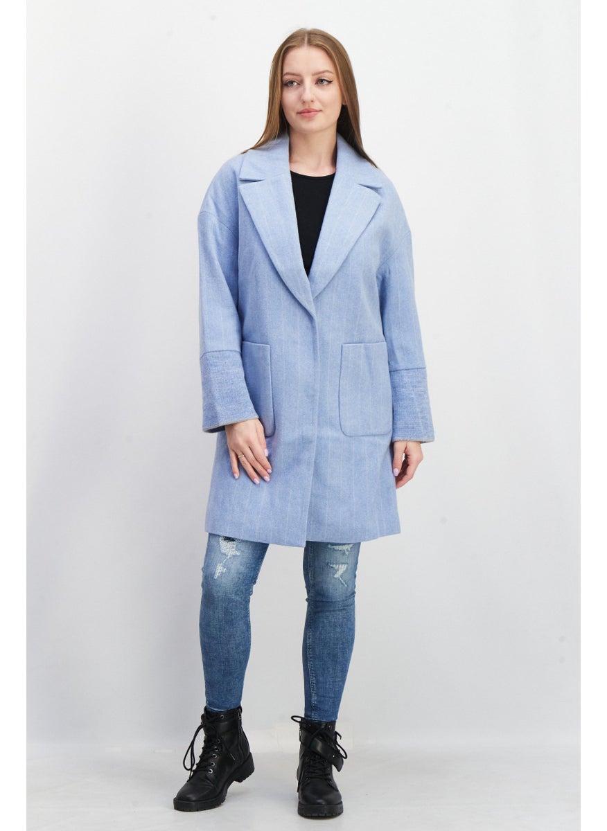 Women Stripe Long Sleeve Trench Coat Jacket, Blue - pzsku/Z2BD9CB1074E6491CBBB7Z/45/_/1737641922/5269199b-b586-46e3-8bb3-c111ae3eff70