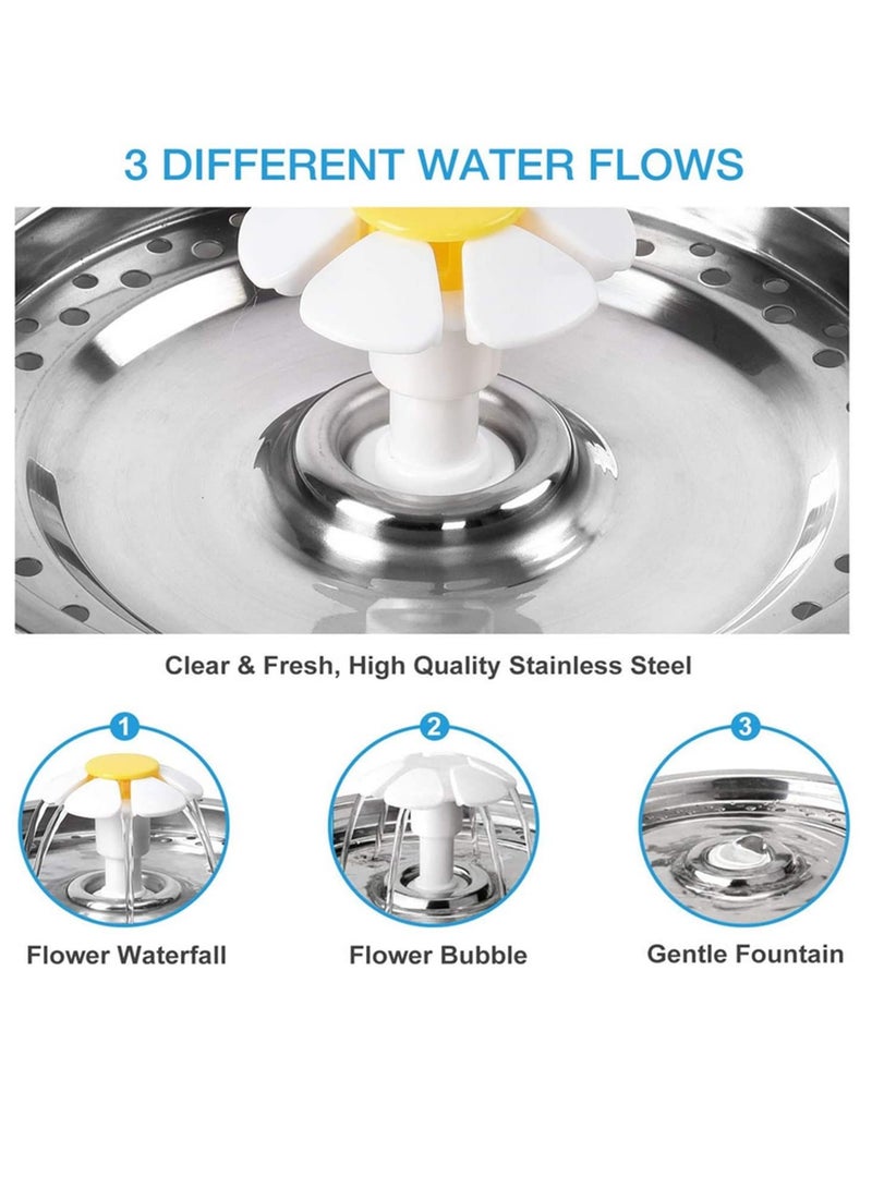 2.4L Flower Style Automatic Electric Pet Water Fountain Dog Cat Drinking Bowl Automatic Water Cut-off Drinking Machine - Image 2