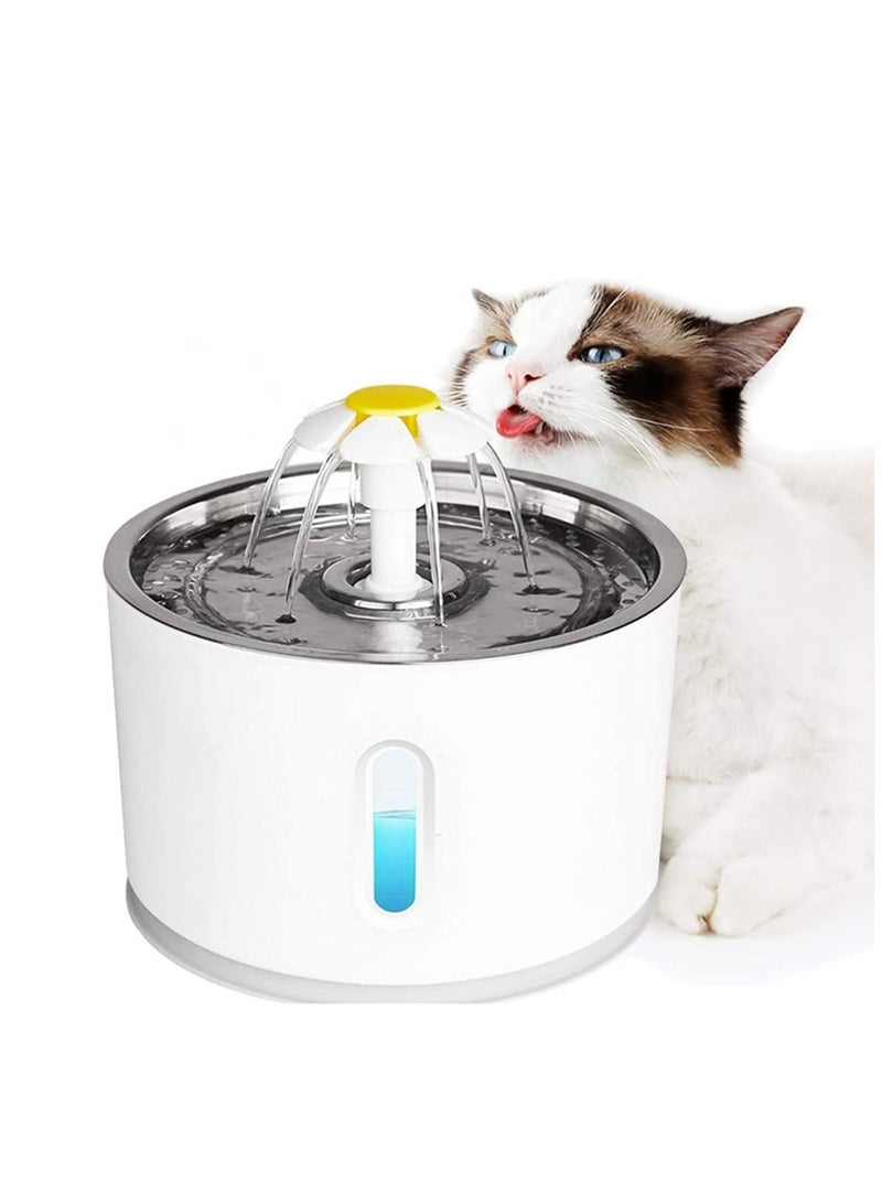 2.4L Flower Style Automatic Electric Pet Water Fountain Dog Cat Drinking Bowl Automatic Water Cut-off Drinking Machine - Image 1