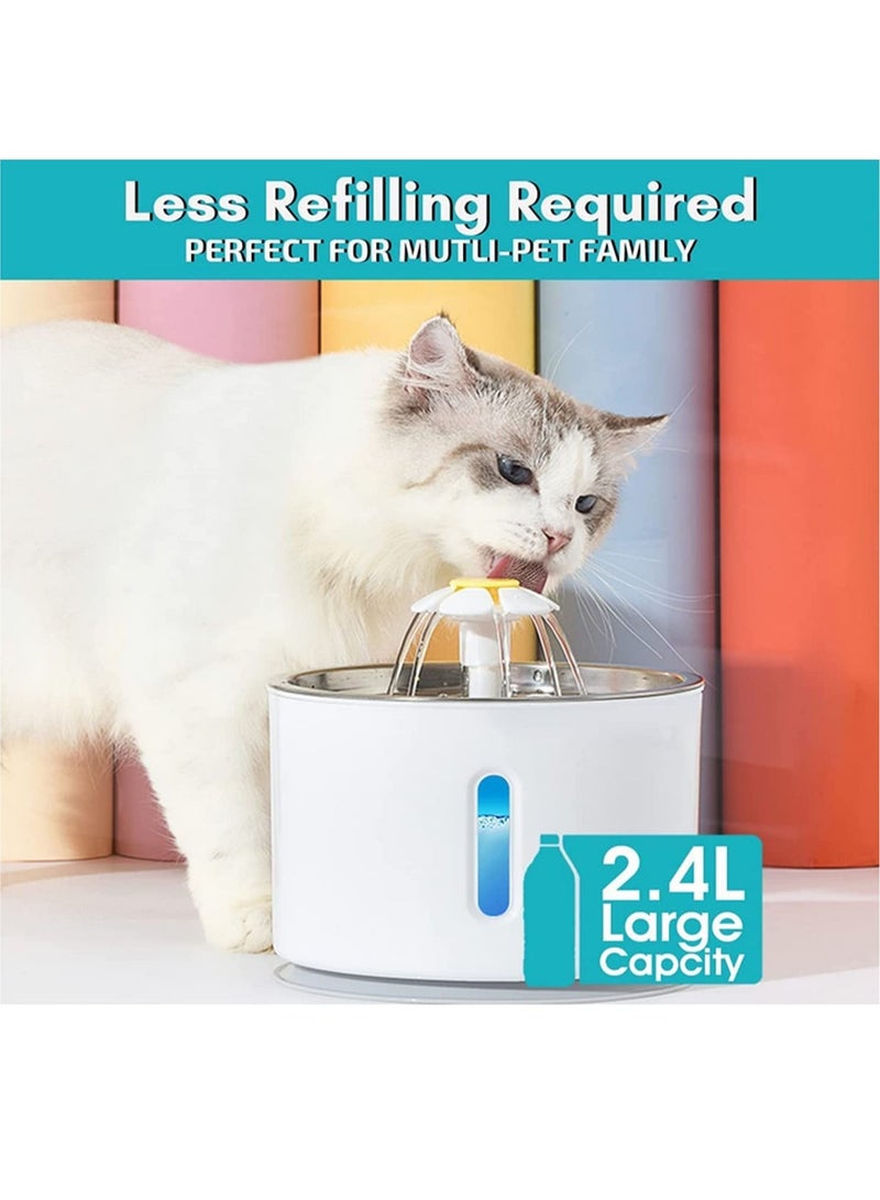 2.4L Flower Style Automatic Electric Pet Water Fountain Dog Cat Drinking Bowl Automatic Water Cut-off Drinking Machine - Image 5