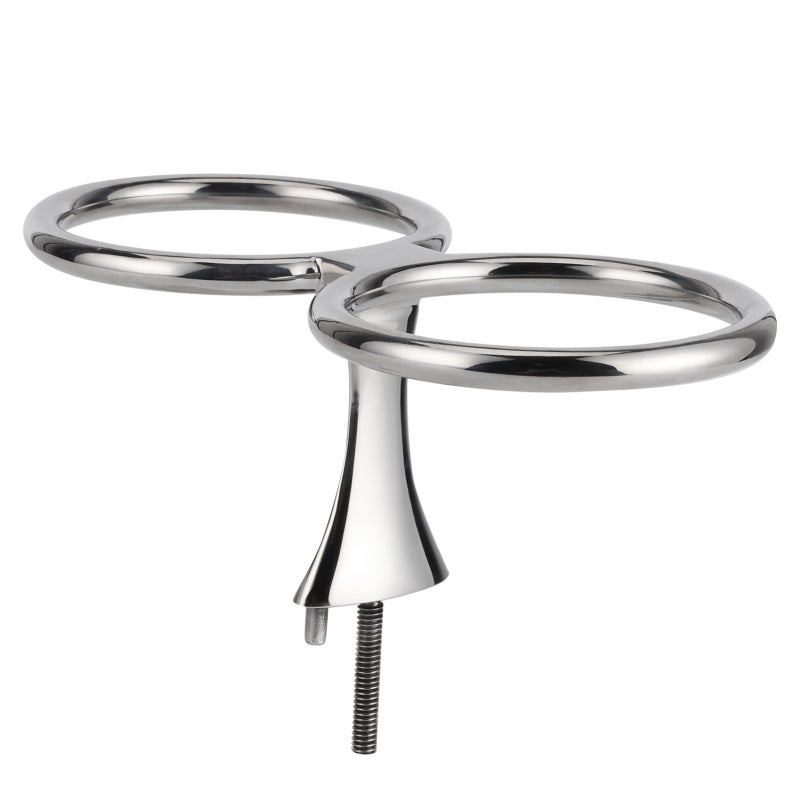 Polished 316 Stainless Steel Dual Ring Cup Holder - Flanged Base Boat Drink Holder for Boat Yacht RV Truck - Image 5