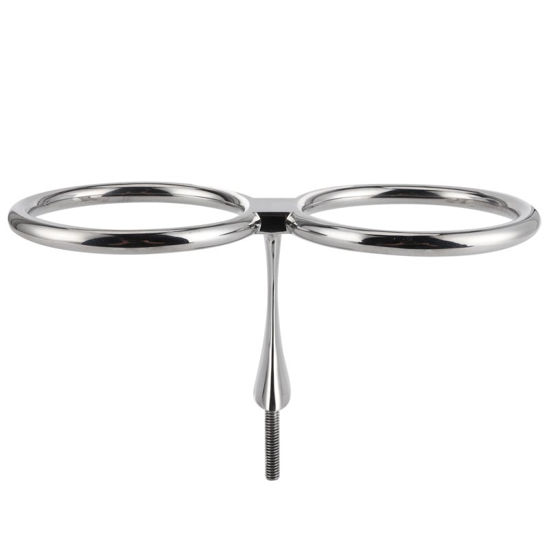 Polished 316 Stainless Steel Dual Ring Cup Holder - Flanged Base Boat Drink Holder for Boat Yacht RV Truck - Image 1