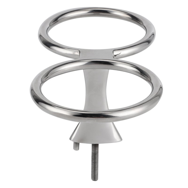 Polished 316 Stainless Steel Dual Ring Cup Holder - Flanged Base Boat Drink Holder for Boat Yacht RV Truck - Image 2