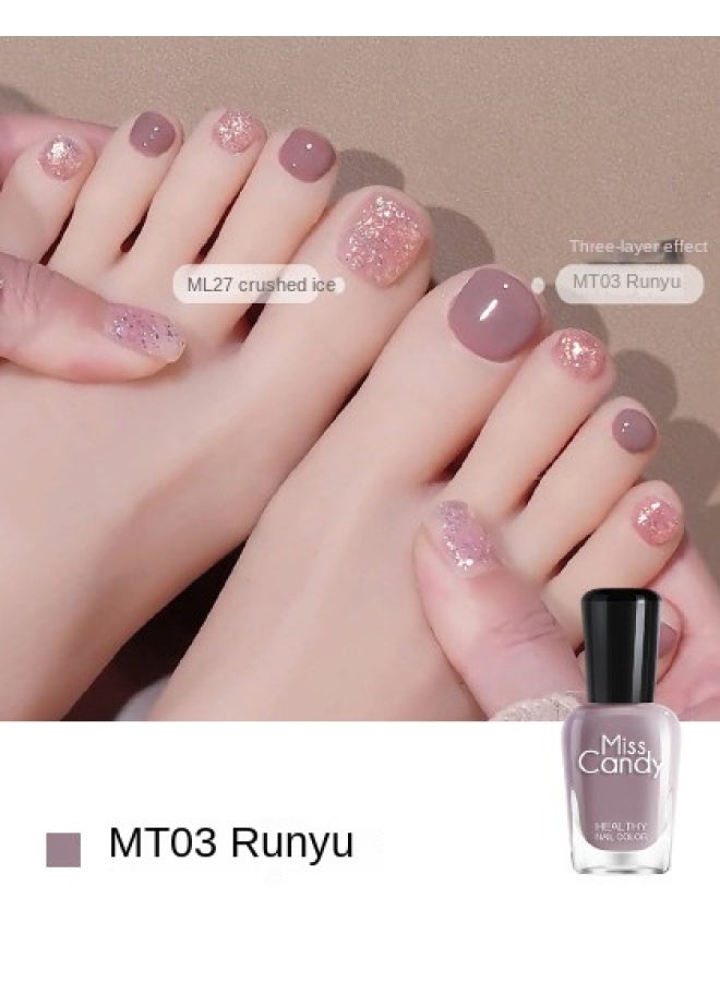 Miss Candy Foot Nail Art】non-bake Long-lasting Peelable Nail Polish, Elegant And Fair-toned For Daily Use, 7ml - Image 2