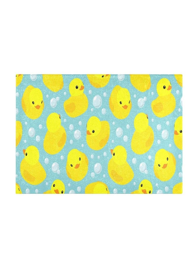 OTVEE Yellow Rubber Ducks Bathroom Rug Mat 39x20in, Extra Soft Comfortable Bath Rugs, Non-Slip Plush Shaggy Bath Carpet, Bath Mats for Bathroom Floor, Tub and Shower - Image 4
