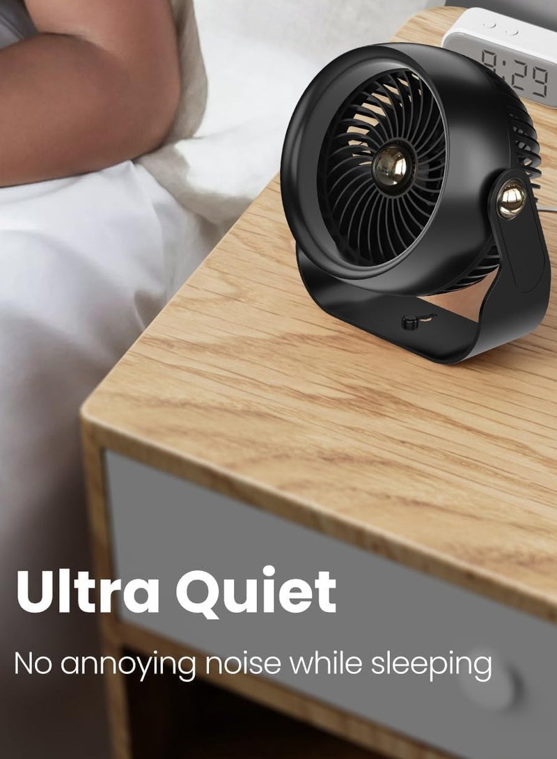 كيلا مروحة مكتب، مروحة تدوير هواء هادئة مقاس 6 بوصات، 3 سرعات مع تدفق هواء قوي، مروحة محمولة تدور 90 درجة لغرفة النوم والمنزل والمكتب والسفر - Image 4