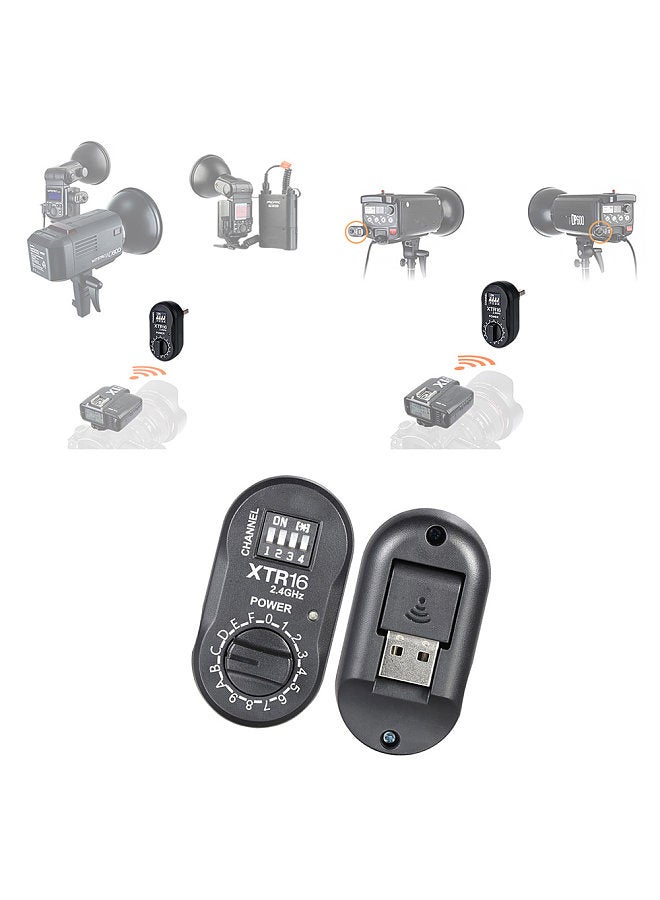 XTR-16 2.4G Wireless X-system Remote Control Flash Receiver for X1C X1N XT-16 Transmitter Trigger Wistro AD360/DE/QT/DP/QS/GS/GT Series  - Image 4