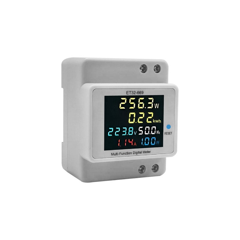 Digital Single Phase Energy Meter Household Electricity Usage Monitor AC40V-300V 100A Power Voltmeter Ammeter Voltage Amps Watt Kwh Frequency Power Factor Meter with LCD Color Screen - Image 4