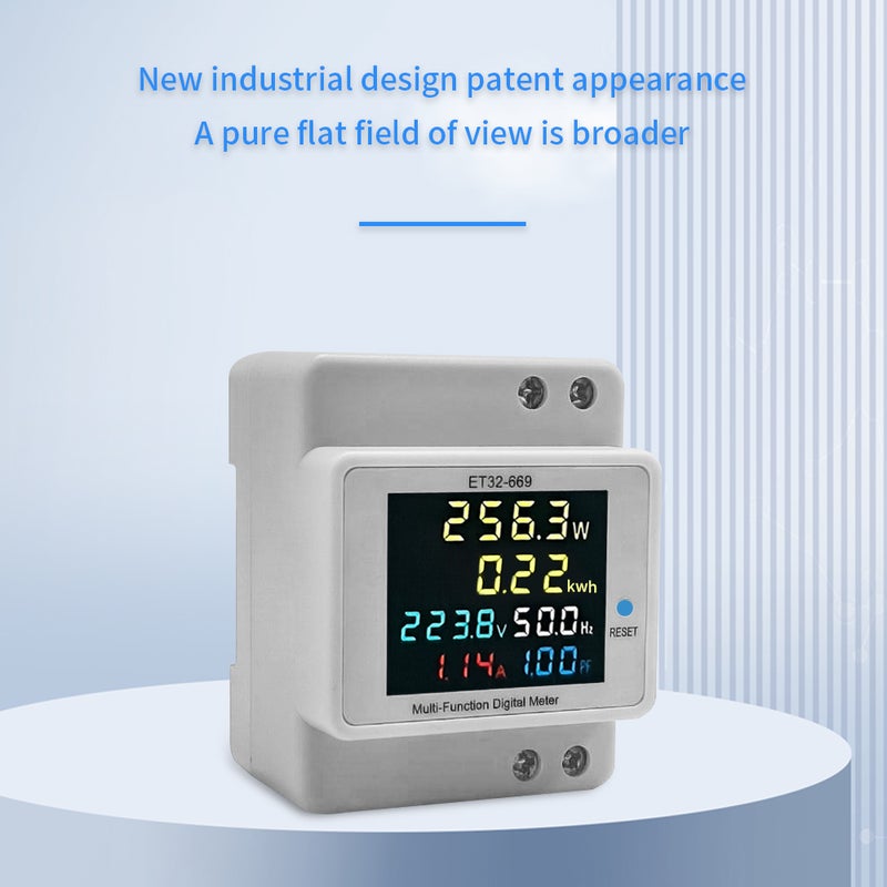 Digital Single Phase Energy Meter Household Electricity Usage Monitor AC40V-300V 100A Power Voltmeter Ammeter Voltage Amps Watt Kwh Frequency Power Factor Meter with LCD Color Screen - Image 2