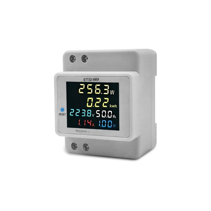 Digital Single Phase Energy Meter Household Electricity Usage Monitor AC40V-300V 100A Power Voltmeter Ammeter Voltage Amps Watt Kwh Frequency Power Factor Meter with LCD Color Screen - Image 1