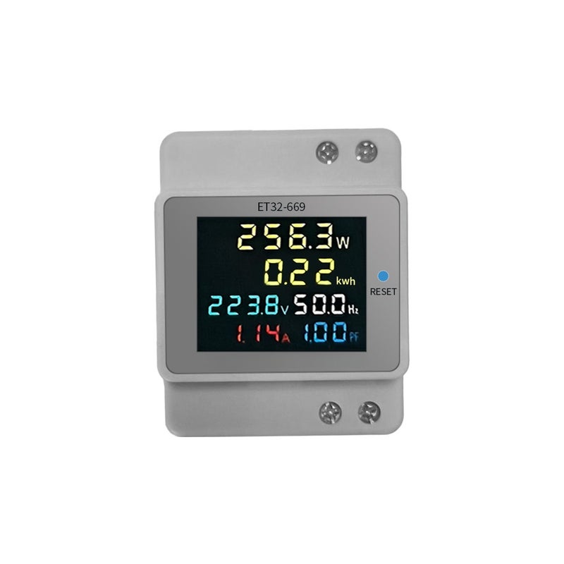 Digital Single Phase Energy Meter Household Electricity Usage Monitor AC40V-300V 100A Power Voltmeter Ammeter Voltage Amps Watt Kwh Frequency Power Factor Meter with LCD Color Screen - Image 5