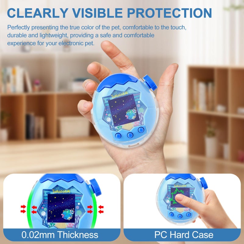 SGHLDE for Tamagotchi Paradise Clear Case with Lanyard, Body and Screen Guard for Tamagotchi Paradise Accessories,Transparent Hard Display Box Ideal for DIY Fans and Collectors (No Device/Film) - Image 4