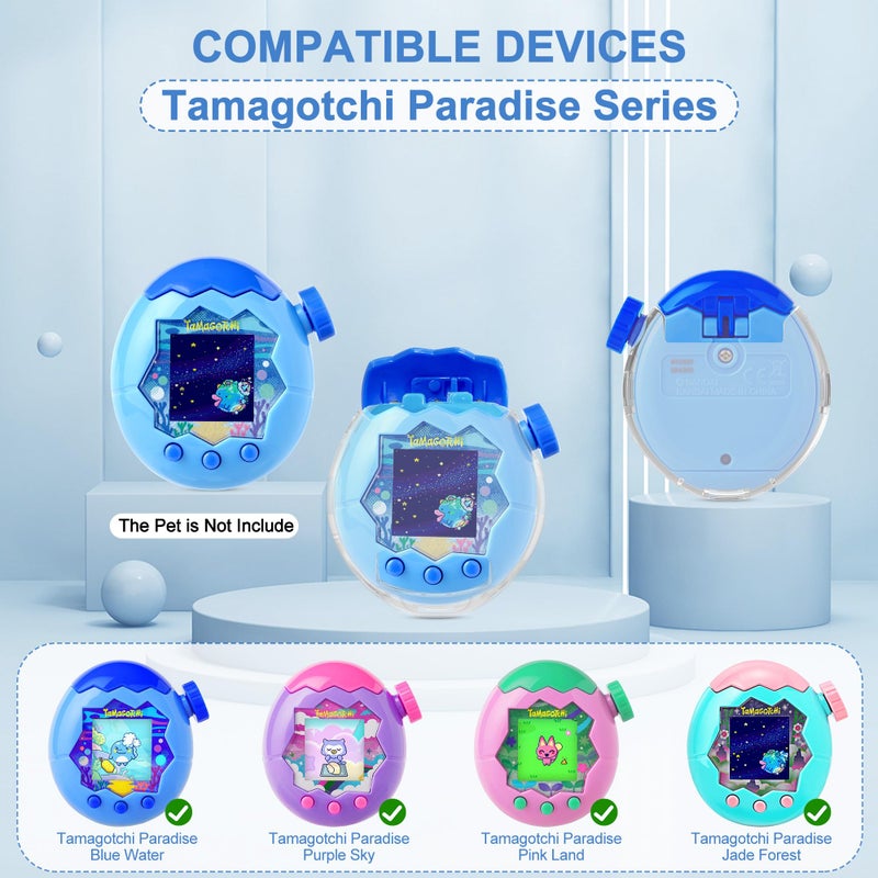SGHLDE for Tamagotchi Paradise Clear Case with Lanyard, Body and Screen Guard for Tamagotchi Paradise Accessories,Transparent Hard Display Box Ideal for DIY Fans and Collectors (No Device/Film) - Image 2