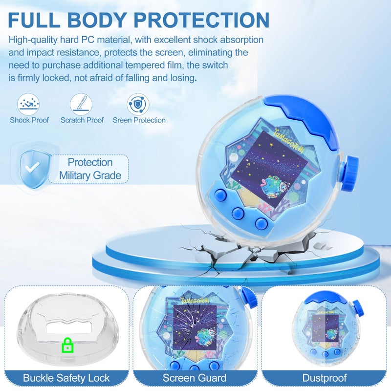 SGHLDE for Tamagotchi Paradise Clear Case with Lanyard, Body and Screen Guard for Tamagotchi Paradise Accessories,Transparent Hard Display Box Ideal for DIY Fans and Collectors (No Device/Film) - Image 3
