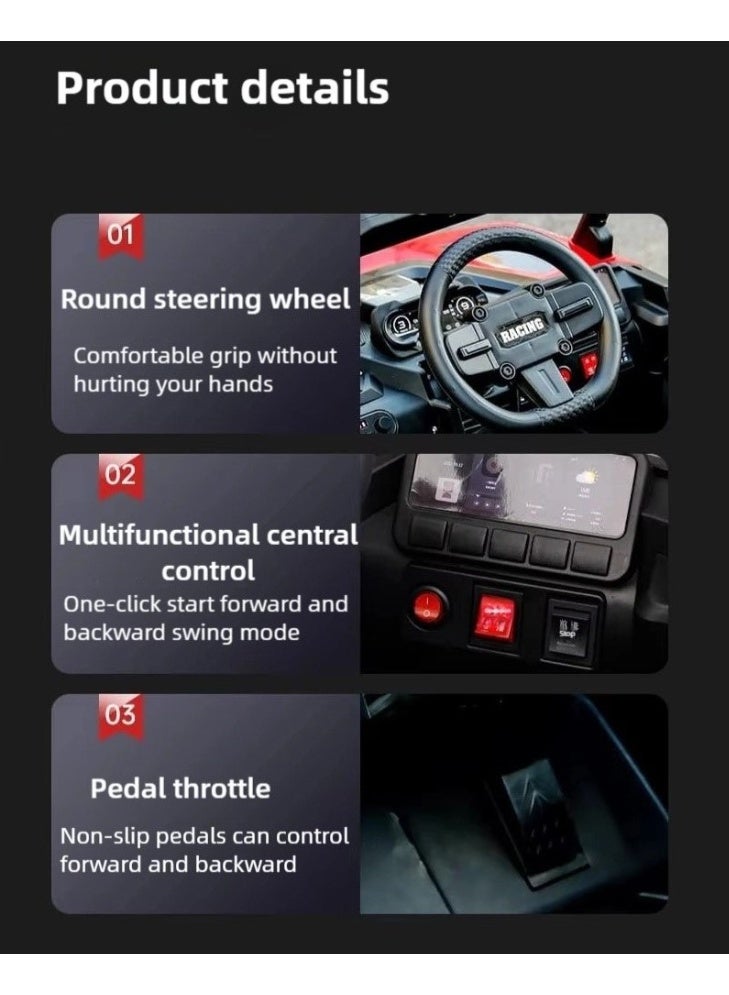 لحظة مرح سيارة جيب كهربائية كبيرة مزودة ببابين وبطارية وتعمل بجهاز تحكم عن بعد ويمكن للاطفال ركوبها وقيادتها - Image 3