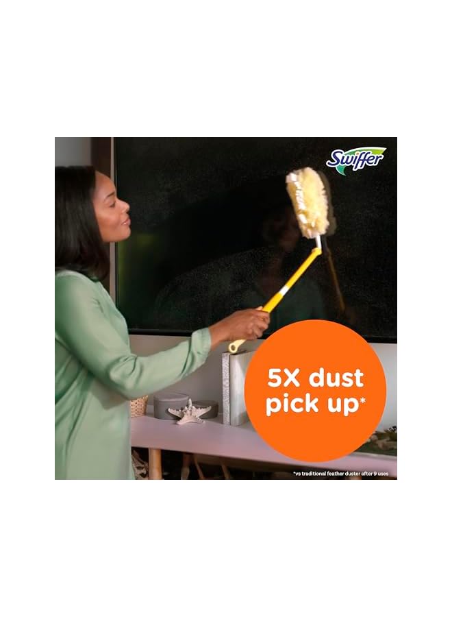 Swiffer 360 DUSters Extendable Handle Starter Kit, 3 Count DUSter Refill, Yellow, 44750 - Image 4