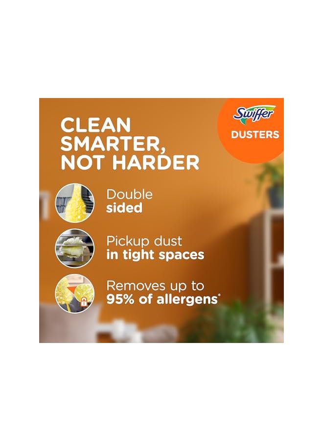 Swiffer 360 DUSters Extendable Handle Starter Kit, 3 Count DUSter Refill, Yellow, 44750 - Image 2