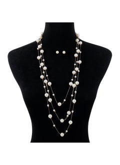 نيبمينينت N 545 French Style New Light Luxury Pearl Multi-layer Necklace Elegant Chanel Design Earrings 