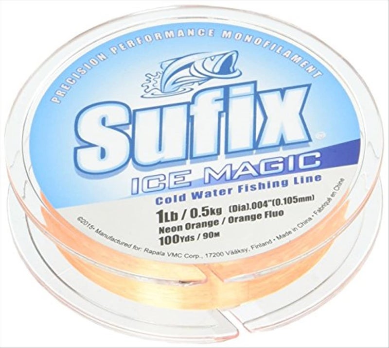 Sufix Ice Magic 100-Yards Spool Size Fishing Line (Neon Orange, 8-Pound) - Image 3