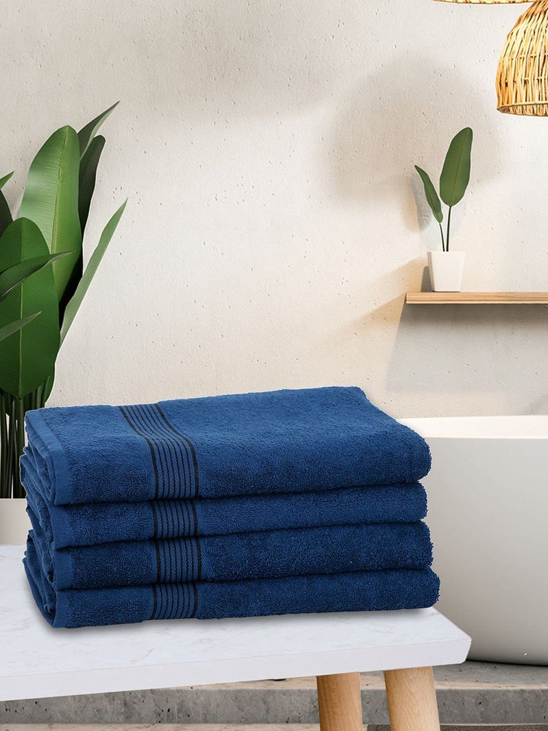 KOPA by Bianca 400 GSM 100% Cotton Soft Terry Towel l 4pc Bath Towel l Towel Bath l Head Bath Towel for Women l D`Ross l Navy Blue - Image 1