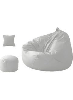Poppins Home Cozy & Lightweight Polyester Bean Bag Chair: Perfect for Any Space (White)  - Image 4