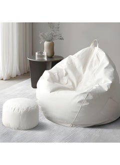 Poppins Home Cozy & Lightweight Polyester Bean Bag Chair: Perfect for Any Space (White)  - Image 1