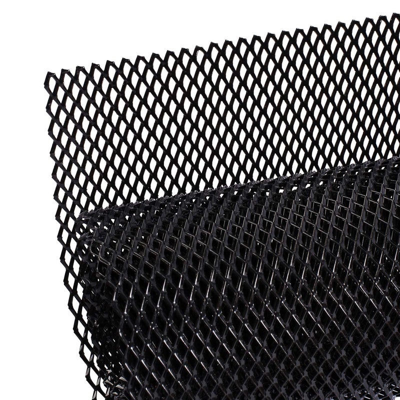 AggAuto 47x16 inches Car Pickup Truck Grill Mesh Spoiler Bumper Vent Aluminum Alloy Automotive Grille Insert Air Intake Racing Rhombic Hole 6x12mm Black - Image 1