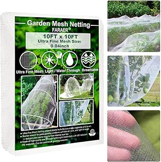 FARAER FARAER Garden Barrier Netting, Plant Covers 10x10Ft Ultra Fine Mesh Netting Protect for Vegetable Plants Fruits Flowers  - Image 1