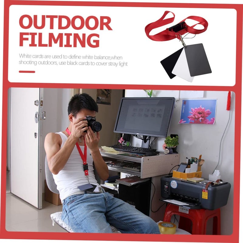 Black Photography Card With Lanyard For Accurate Exposure Calibration - Image 3