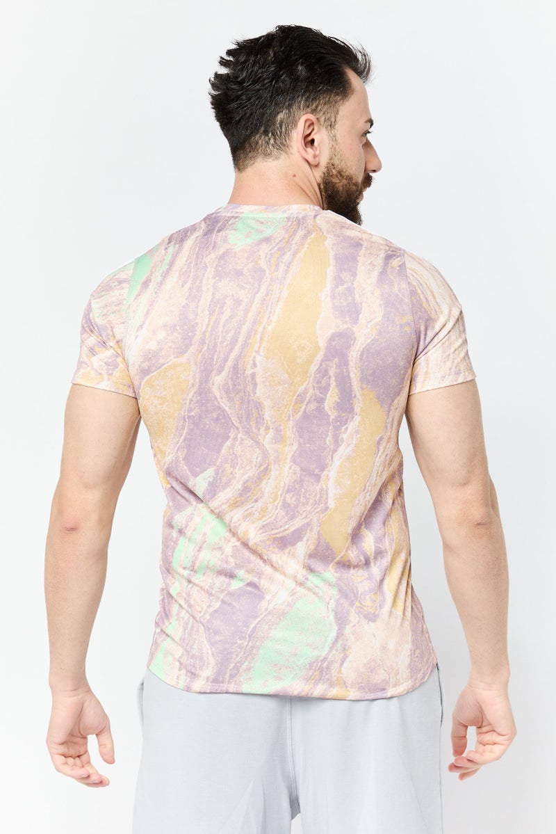 Adidas Men Sportswear Fit Short Sleeves Running Jersey, Multicolor  - Image 4