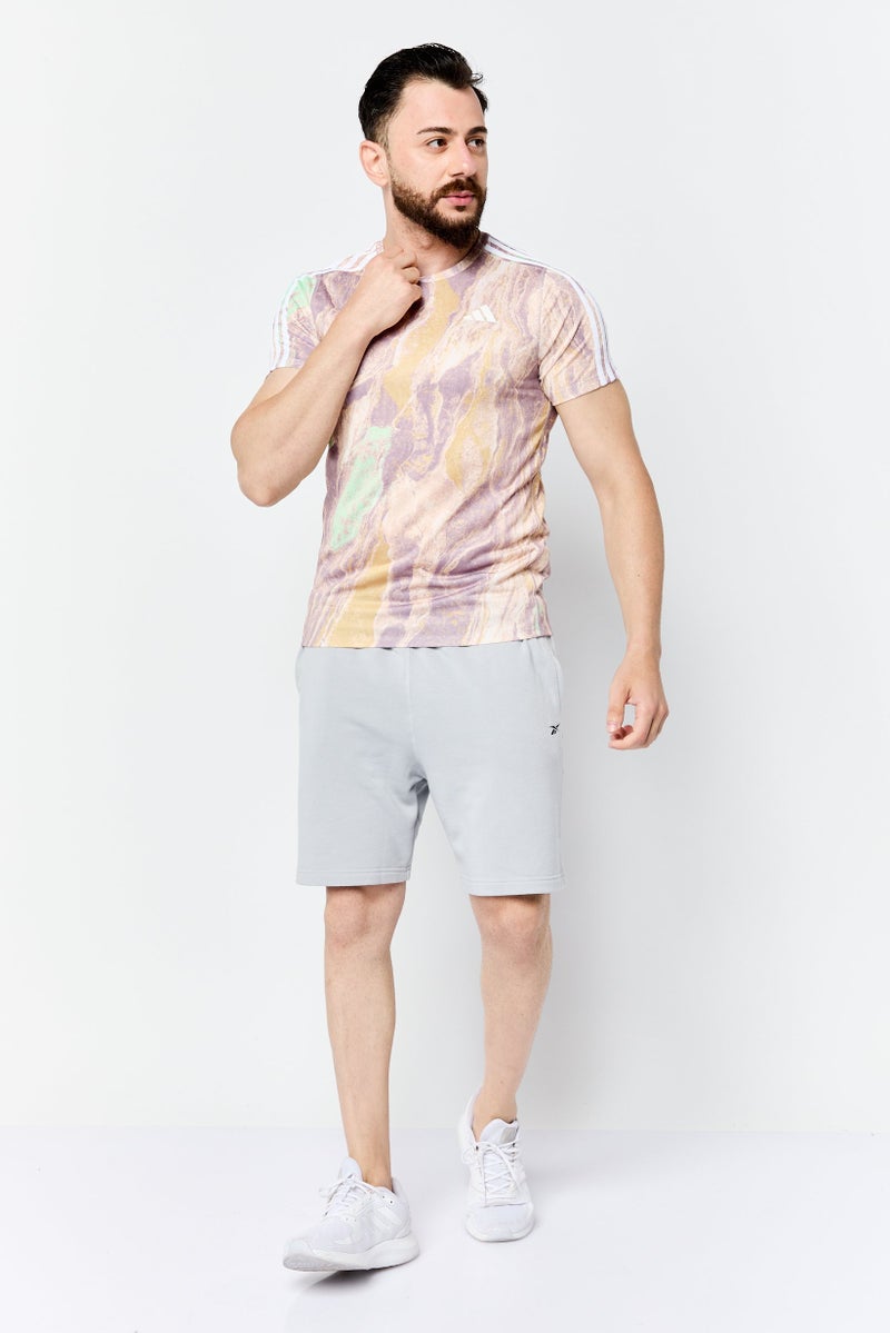 Adidas Men Sportswear Fit Short Sleeves Running Jersey, Multicolor  - Image 3