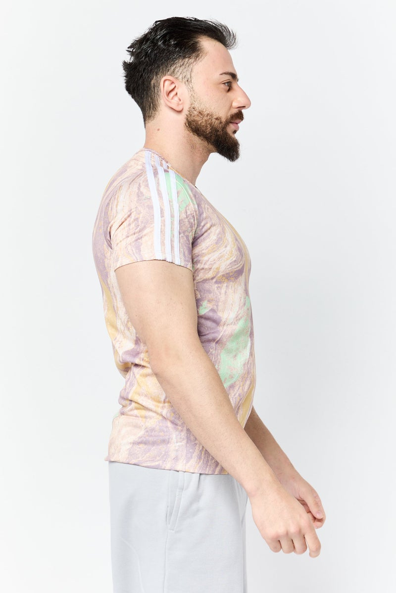 Adidas Men Sportswear Fit Short Sleeves Running Jersey, Multicolor  - Image 2