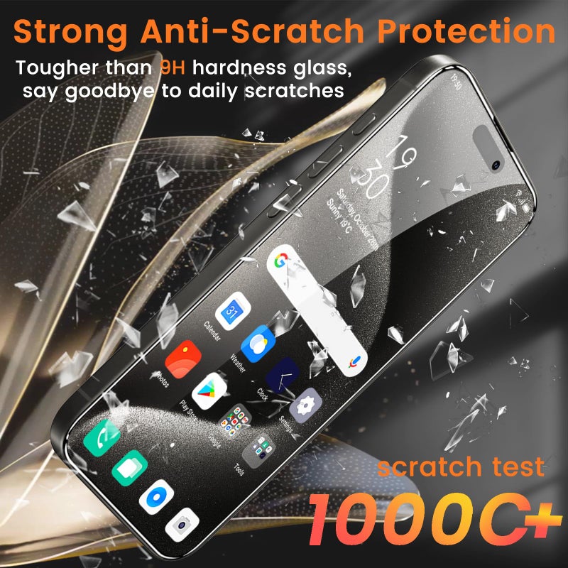 Lesakit 4+4 Pack Privacy Screen Protector for iPhone 15 Pro Max 6.7-Inch with 4 Pack Camera Lens Protector, Anti Spy Tempered Glass Film 9H Hardness Case Friendly - Image 4