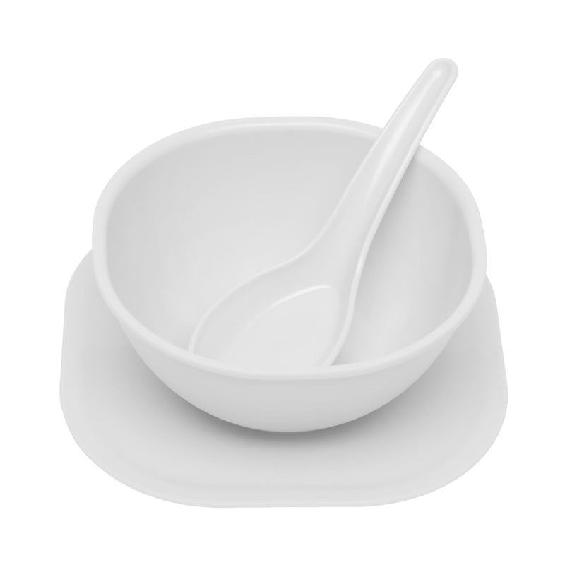 Gluman Polycarbonate Round Shape 18 Pcs Soup Bowl Set 6 Bowl And 6 Spoon6 Dish Microwave Safe For Home And Office Use White 400 ML - Image 4