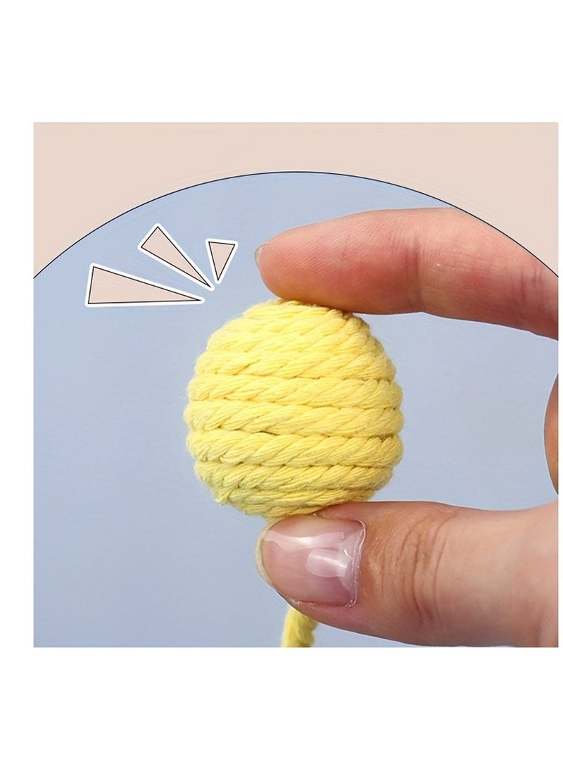 4pcs Cat Toy Balls With Ropes, With Bell Built-in Rolling Balls And Make Sounds For Kittens To Play With - Image 4